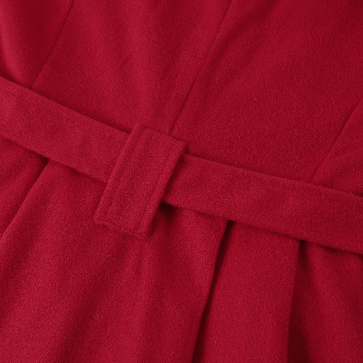 BIGWIG women's autumn and winter classic long wool trench coat with belt, casual office wear, business jacket, double-breasted lapel winter scalloped hem jacket, long trench coat parka, autumn and winter fashion retro style BIGWIG women's autumn and winter classic long wool trench coat with belt, casual office wear, business jacket, double-breasted lapel winter scalloped hem jacket, long trench coat parka, autumn and winter fashion retro style