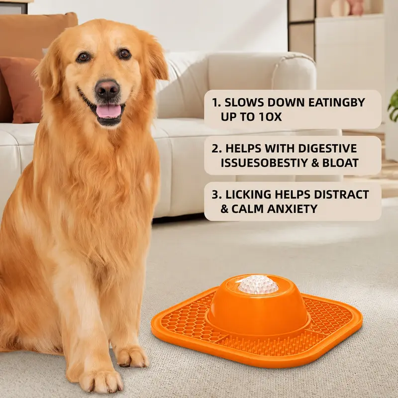 Dog Slow Feeding Bowl for Liquid Snacks, Non-Slip Ball Shape, Yogurt Licking Toy, Suitable for All Sizes, Pet Supplies, Dog Accessories, Slow Feeder Bowls