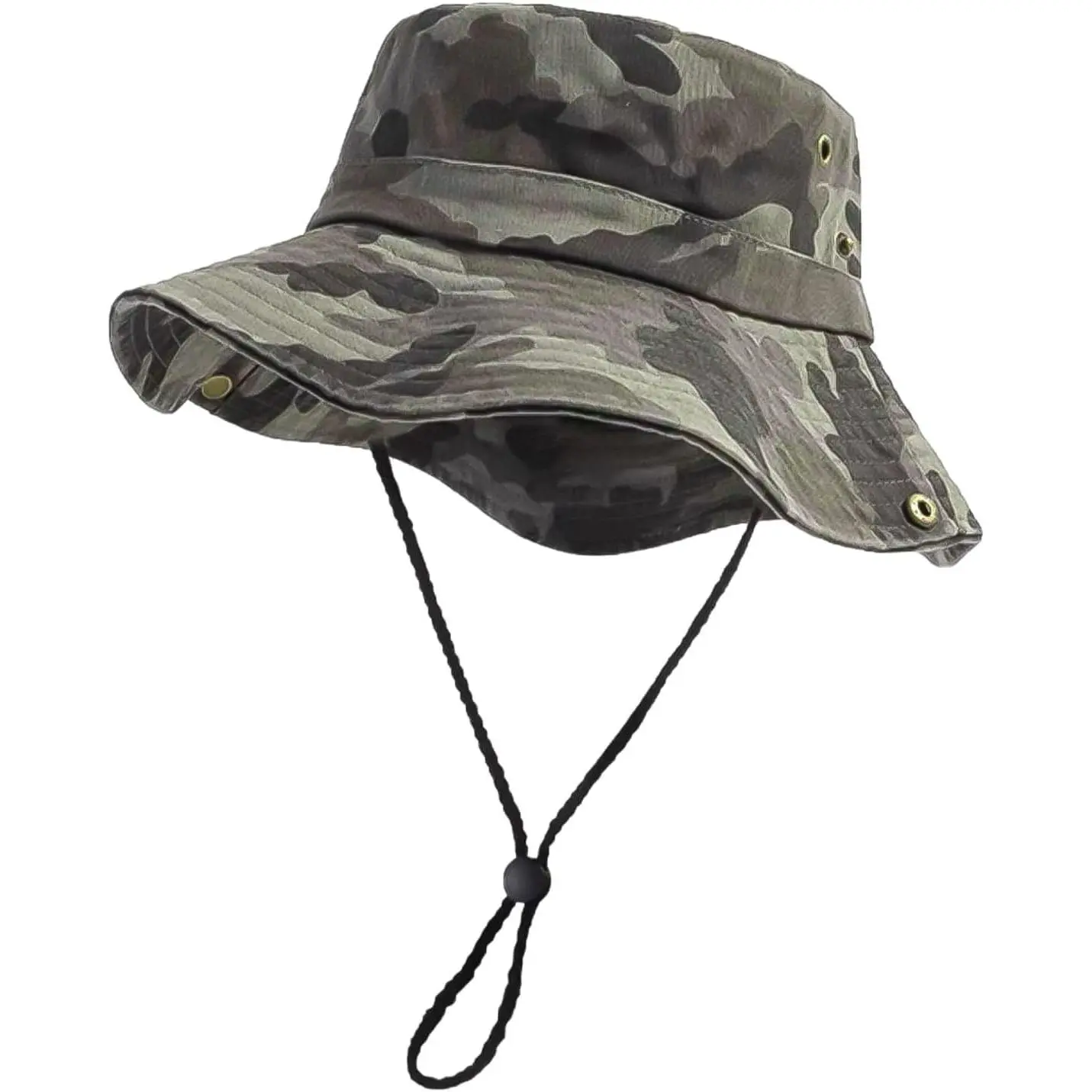 Camo Bucket Hat for Men Women, UPF 50+ Wide Brim Sun Protection Hat, Adjustable Breathable Cotton with Chin Strap, Foldable for Fishing Hiking Garden BeachGift