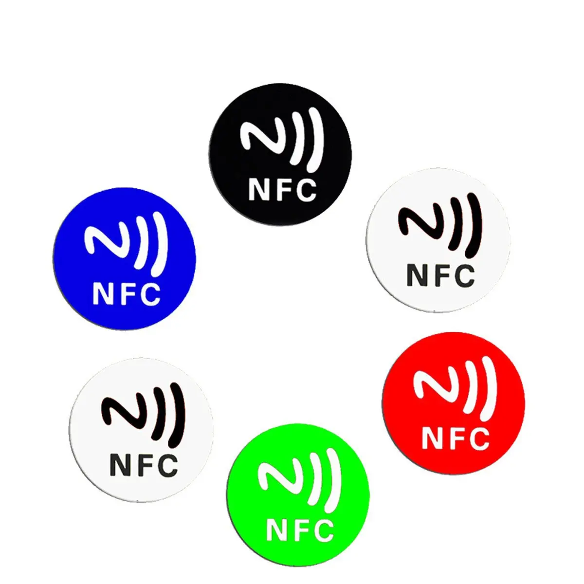 Blank Colored NFC Labels, 25mm Round DIY Programmable NFC Stickers, Support Writing Via Mobile Phones, Customizable Smart Trigger Functions