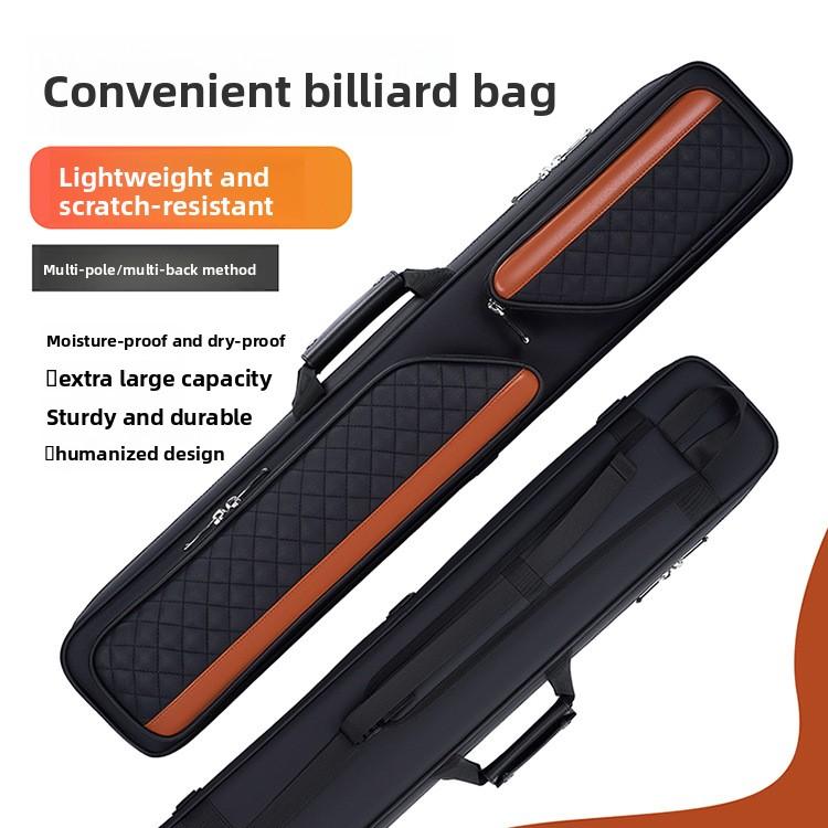 1/2 Billiard Cue Bag with Waterproof Cover, Nine-Ball 7-Hole Large Capacity Barrel Cue Bag, Stylish Billiard Cue Bag