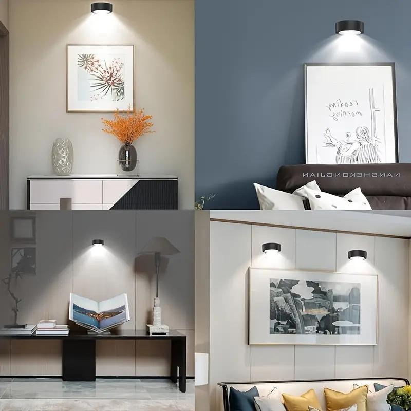 3pcs wall mounted magnetic smart display light, Indoor decorative light, 3 colors adjustable with timer home decoration puck light, LED under cabinet light, remote control + push lampshade dual control, for office wardrobe display cabinet decoration