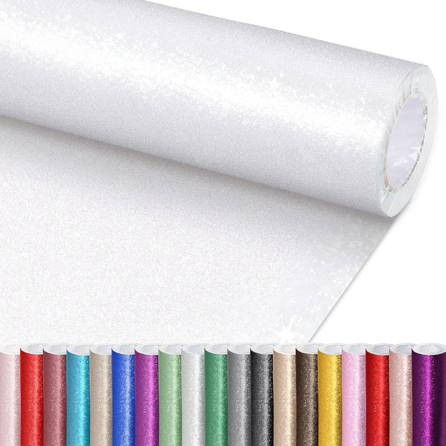 Glitter White Paper Roll for Bulletin Board DIY Crafts Paper Glitter Wallpaper White Wrapping Papers 17x240 Inch Sparkle Poster Board Background for  Office Classroom Decor