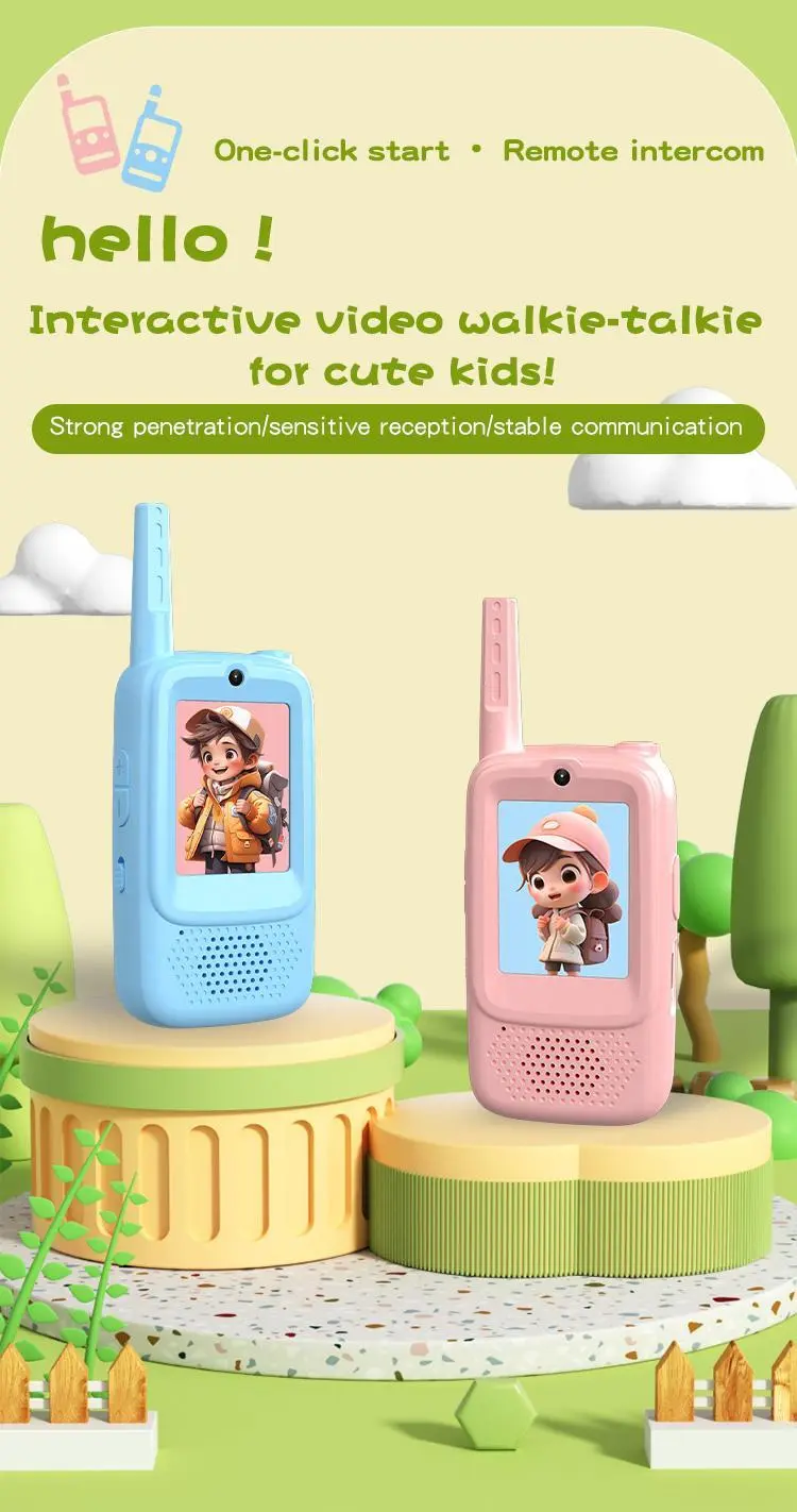 PAXA Video Walkie Talkies for Kids, Handheld 2 Pack Rechargeable Video Intercom Kids Walkies Talkies, Indoor Outdoor Toys for Family Games, Outside, Camping, Hiking for Boys Girls Ages 3-12, Christmas gift, Birthday gift, New year gift