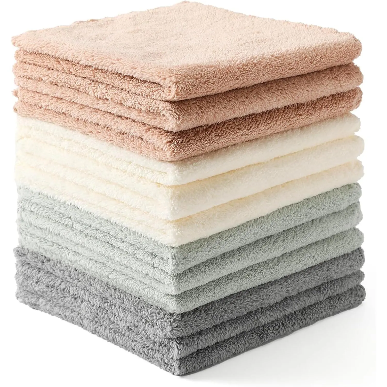 12 Pack Cleaning Cloth,Ultra Soft Absorbent Quick Drying Microfiber Cleaning rags,No ,,Washable,Lint Free Cleaning Towels for Kitchen,Window,Glass,,11.8"×11.8",(Multicolor)