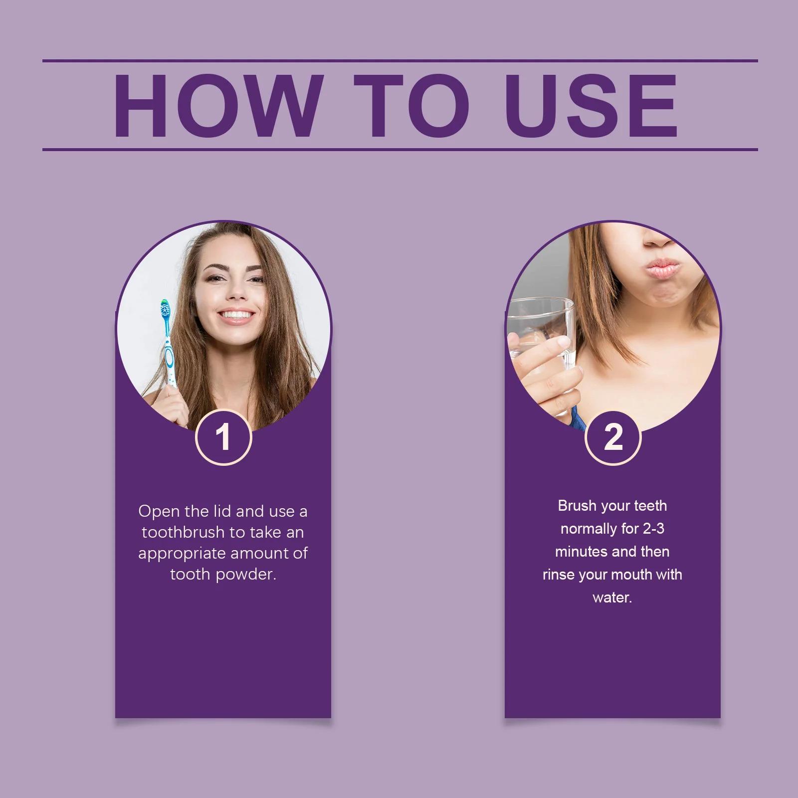 Gentle Purple Teeth Whitening Powder - Teeth Stain Cleaner for Sensitive Gums, Daily Oral Care, Brightening, Anti-Decay, Bad Breath Removal, Gum Strengthening, Non-Irritating Bleaching Alternative, Restore Radiant Dental Clean
