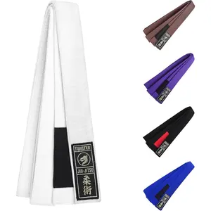 Jiu Jitsu BJJ Belt 1.5" Wide for Men Women Adults Premium Cotton with Woven Patch 8 Row Stitching