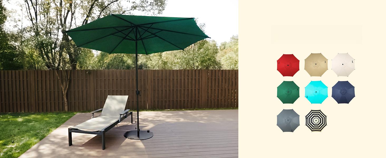 7.5FT Lyon Outdoor Patio Umbrella Outdoor Table Umbrella with Push Button Tilt and Crank Market Umbrella 6 Sturdy Ribs UV Protection Waterproof for Garden Deck Backyard Pool Beige