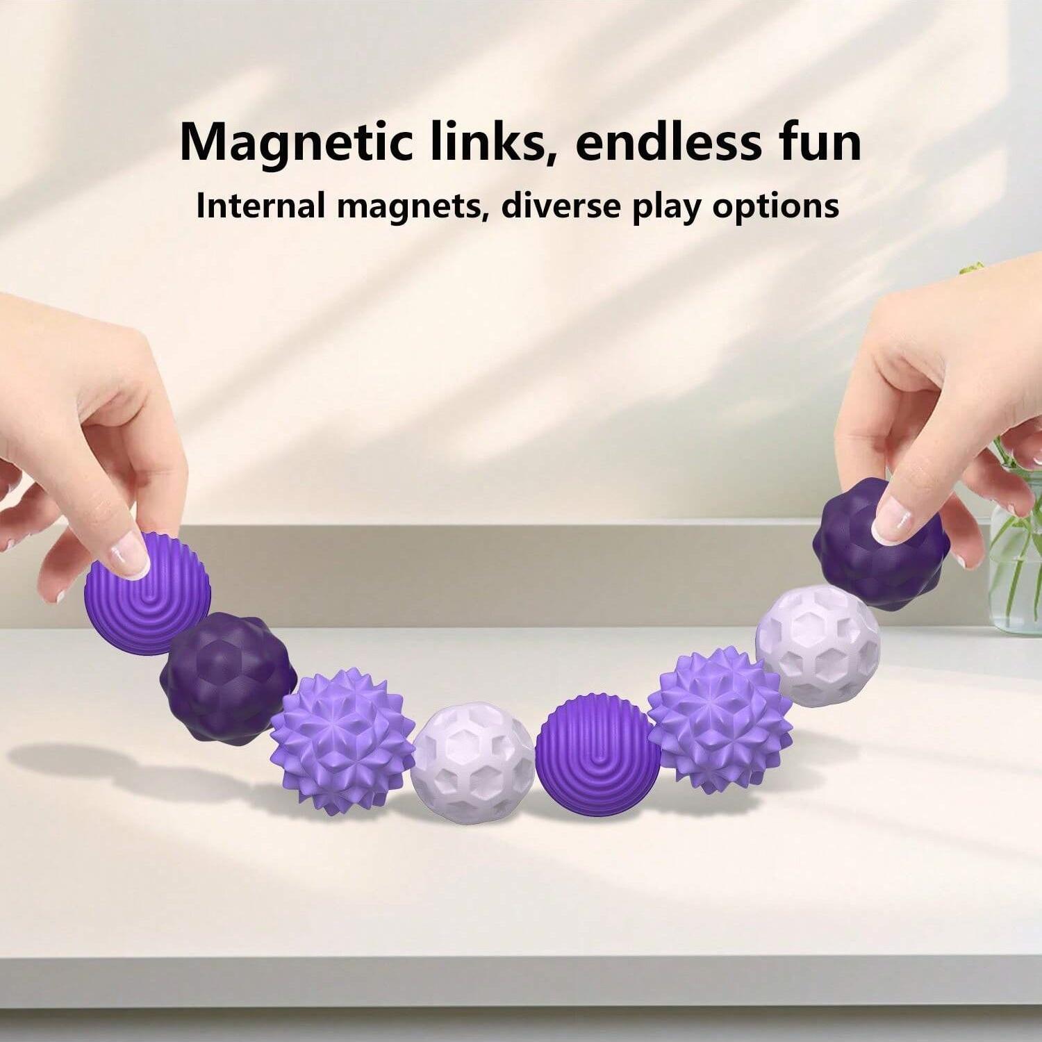 Fidget Ball Toy, Soft Squishy Silicone Sensory Stress Relief Toy for Adults, Teens with Autism, ADHD, Anxiety, Fun Textures Roller Travel Toys Gift Magnetic Silicone Balls Fidget Ball Toy, Soft Squishy Silicone Sensory Stress Relief Toy for Adults, Teens with Autism, ADHD, Anxiety, Fun Textures Roller Travel Toys Gift Magnetic Silicone Balls