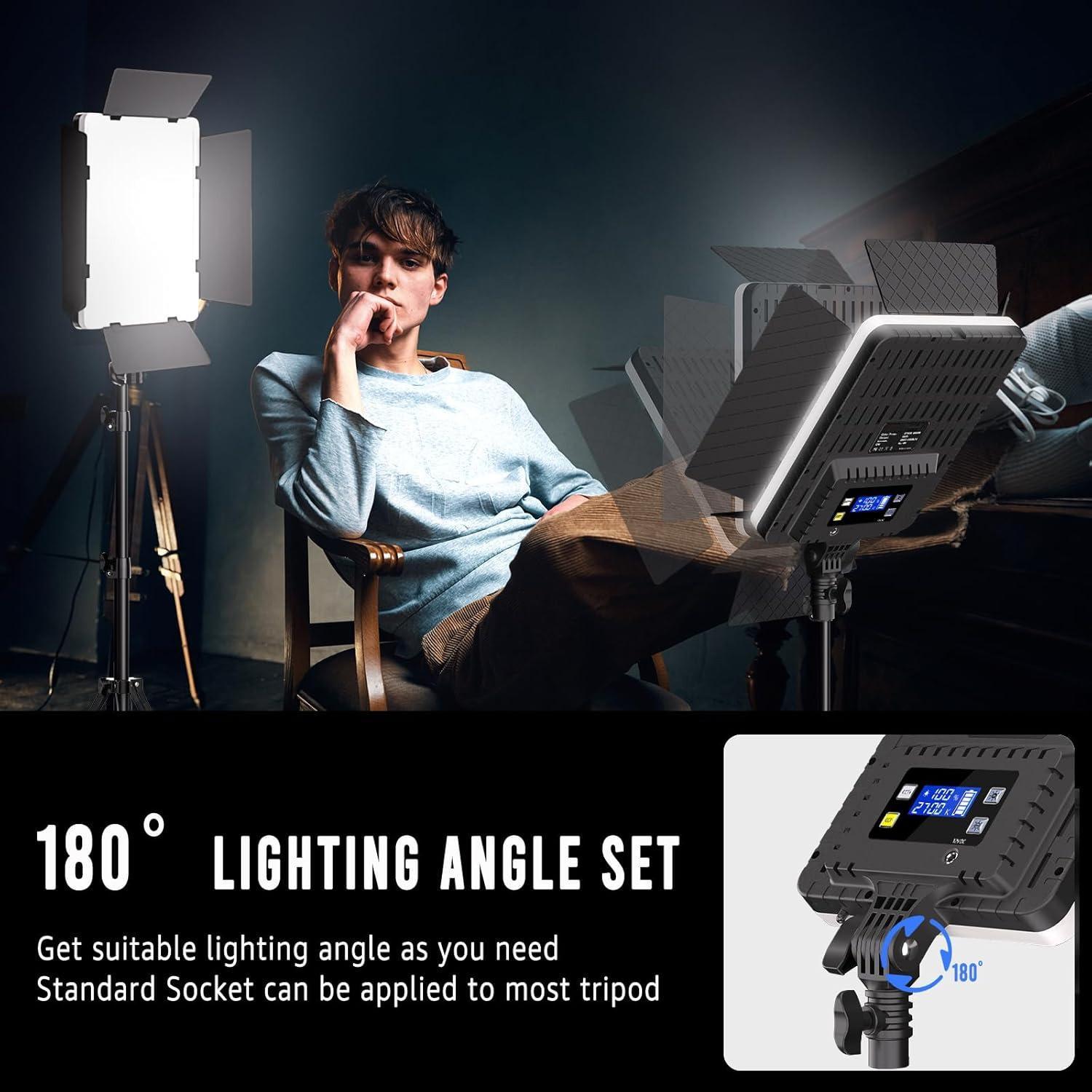 Photography Lighting Kit, 36W Dual Color Studio Light, CRI 95+ Adjustable LED Video Light Kit with Remote Control & Tripod, Camera Accessories for Video Recording/Photography, Adjustable Light Stand, Soft Fill Light, Photographic Fill Light
