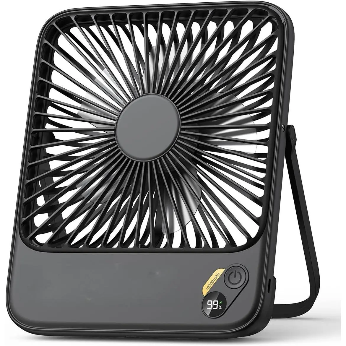 D3 10000mAh Portable Travel Fan 7-inch, Up to 24H Runtime | Ultra-Slim, Quiet ,   Fan with Digital Display for Sleeping, Camping, Office, Cruise Essentials