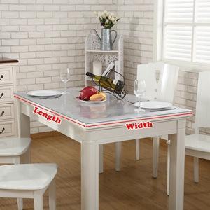 52 Inch Round Clear Table Cover Protector, 1.5mm Thick Version, Unshrinkable Non-Slip Waterproof Oil Tablecloth for Wood Grain Dining Room and Meeting Tables