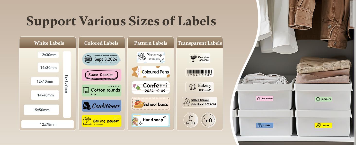 NIIMBOT Label Maker Machine Bluetooth Label Printer for School Home Office Organization, Wireless Mini Labeler D110 Upgraded Version, Label Machine with Label, White
