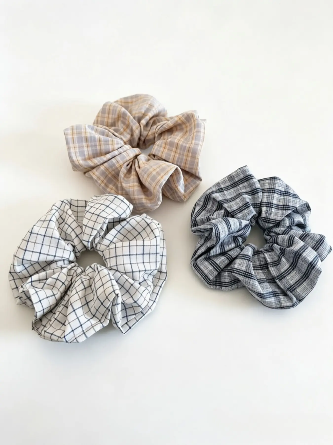 3 Piece Set Korean High Intelligence College Style Hair Ties, Breathable Cotton Fabric, Elastic, Subtle Patterns, Versatile Headwear