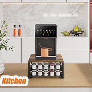 Coffee Pod Holder Drawer 1 Tier 2 Tier for K Cup Capsule Pods Storage Organizer Under Coffee Pot Storage Sliding Drawer Shelf