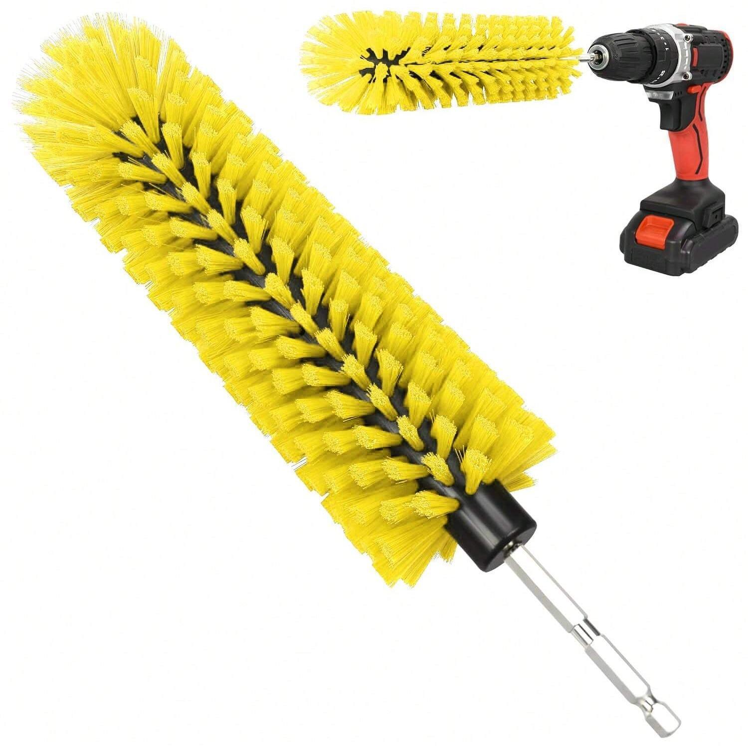 Car Wheel Cleaning Brush, 1pc Drill Brush Attachment for Cleaning, Highly Dense and Durable Car Cleaning Brush for Wheels, Rims, Engines, Exhaust, Bottle