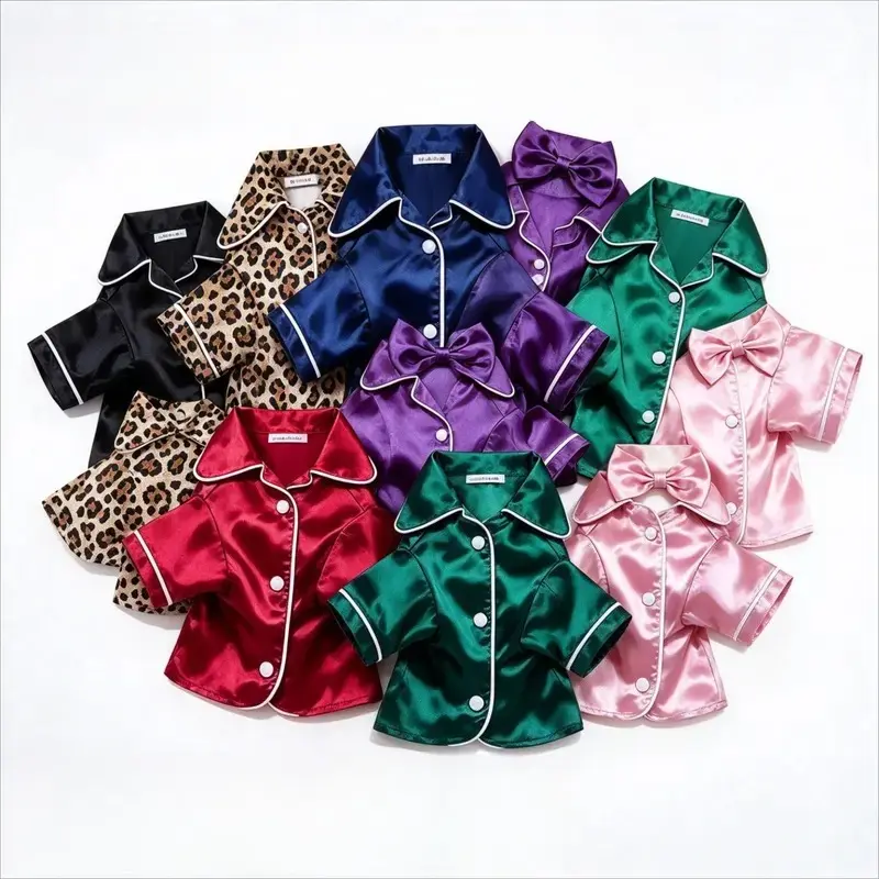 Extra Small Puppy Soft Silk Pajama Set, Pink Dog Nightwear with Bow Headband, Cute Cozy Pet Outfit for Tiny Dogs Stainless Steel Layered Cross Necklace Men's Business Round Analog Watch love shape chain necklace affordable fashion accessory jewellery gift
