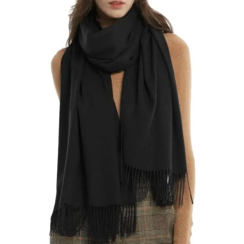Women Men Winter Cold Weather Scarf - Soft Shawls Scarves with Tassels(78.7''*26.8'')