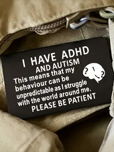 1 ADHD & Autism Awareness Wallet Card – Minimalist aluminum alloy design featuring cute cartoon illustrations and inspirational quotes; ideal for daily use and travel as an ID holder