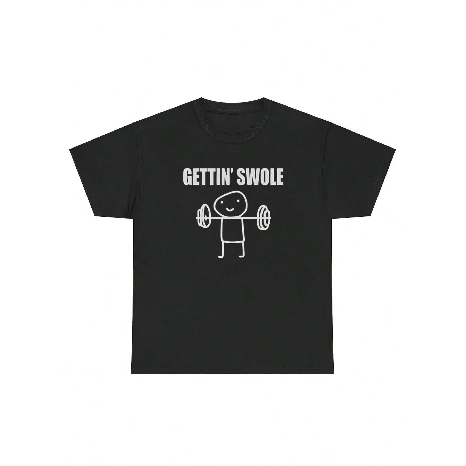 Getting Swole Meme T Shirt Funny Gym Working Out Meme Humor Pump Cover Tee-180g, Men'S Short Sleeve T Sleeve, Casual Everyday Wear