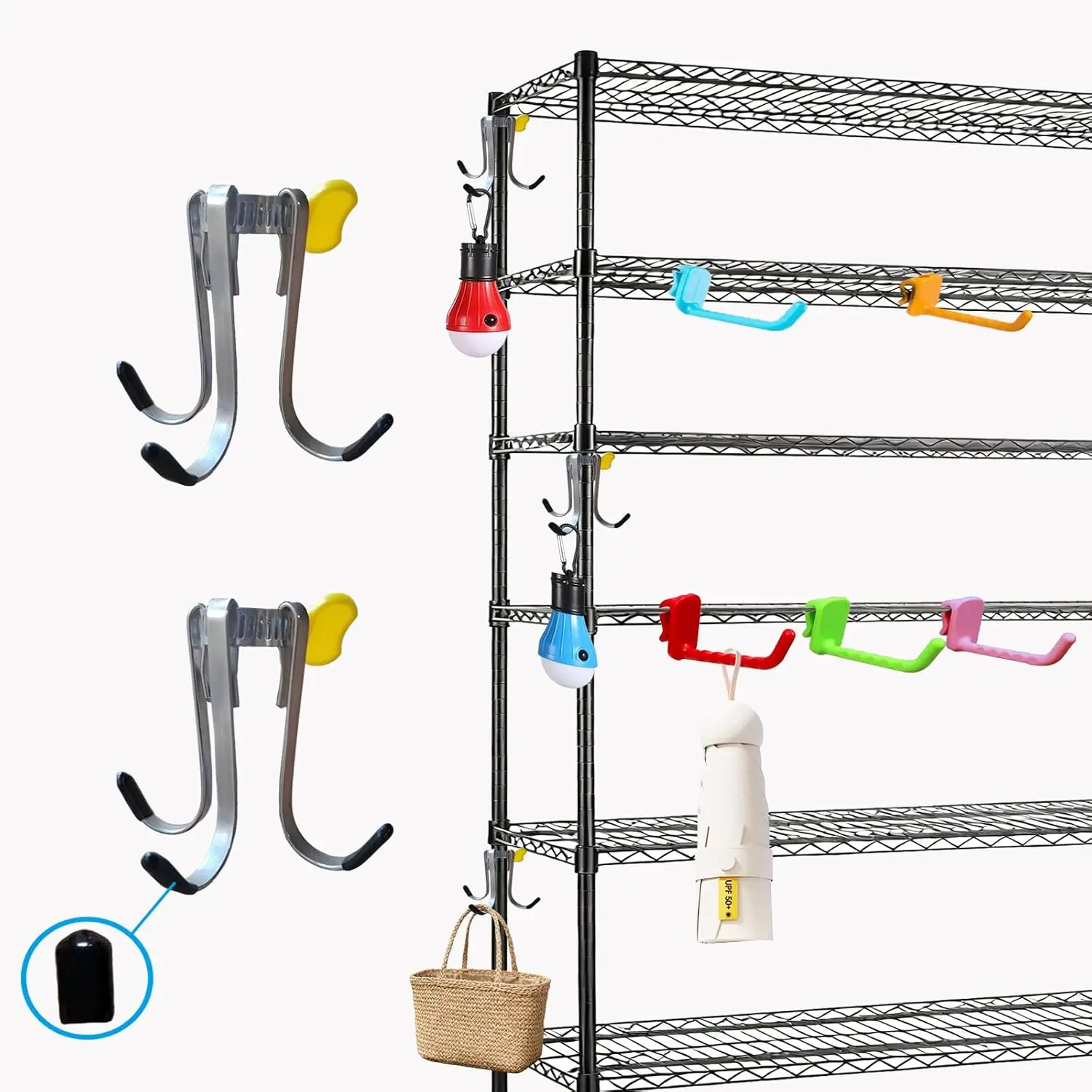 20 Pack Wire Shelf Hooks,  for Metal or Wire Shelves and Racks,Shelving Detachable Hangers Kitchen & Garage Storage,Easy Installation (Style A)