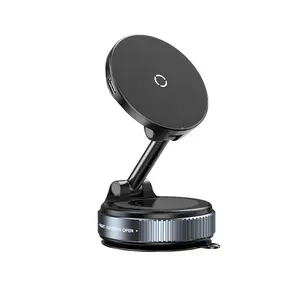 Magsafe Car Mount Charger, 15w Turbo Wireless Charging, Suction Cup Phone Mount, 360° Adjustable Vacuum Magnetic Holder for iPhone 12-17 Pro Max