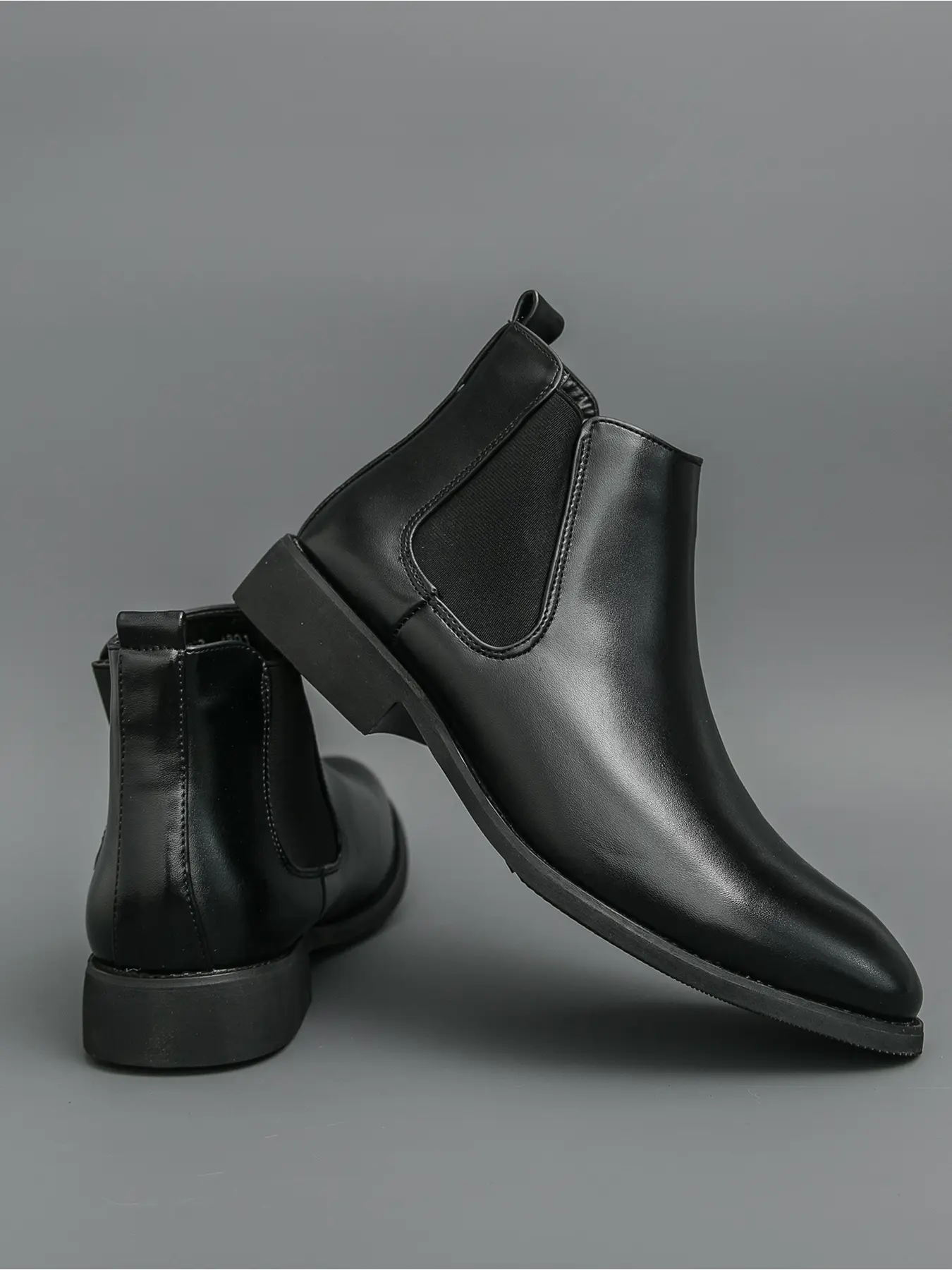 Trend Gloss Black Slip-On Chelsea Boots Dual Elastic Panels Pull Tab At Heel Block Heel Stitched Sole Daily Business Wedding Ankle Boots