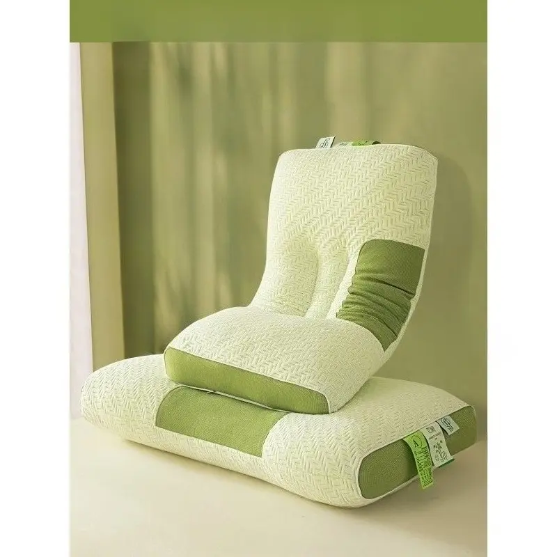 1pcs Bamboo Charcoal Pillow for Adults, Home Use, Cervical Support, Sleep Aid, Polyester Fiber, Single Piece, Comfortable Pillow Core