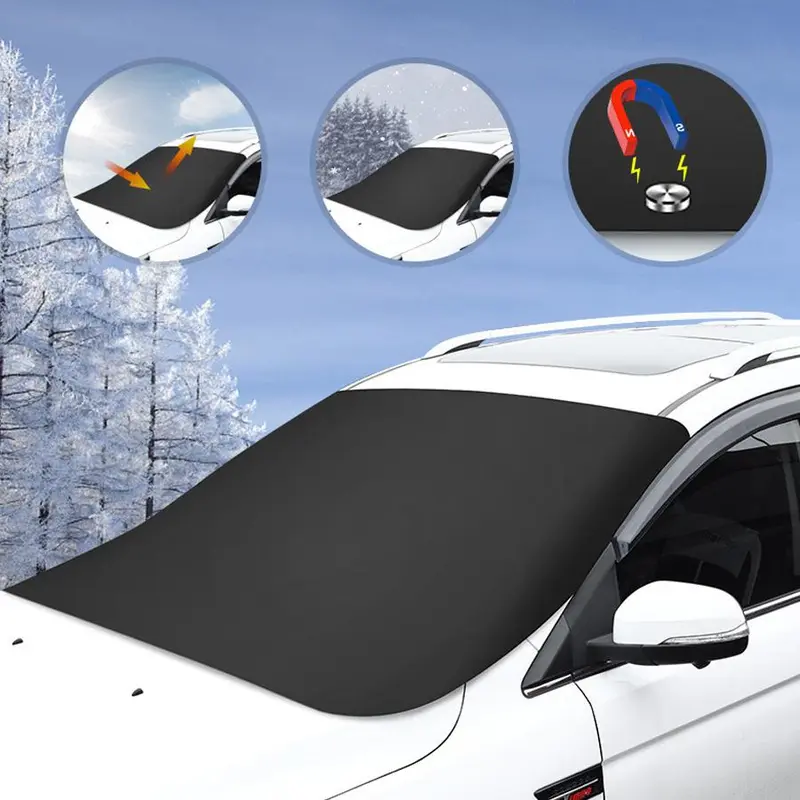 Winter Car Windshield Snow Cover, Magnetic Summer Car Windshield Sun Shade, Car Exterior Accessories for Winter & Summer, Suitable for Most Cars, Car Sun Shades Outside Car, Automotive Glass Sunshade, Car Sunshades For Windshield, Windscreen Shade Cover