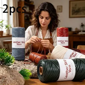 300g/2pcs Matte Imitation Leather Yarn, Shiny Metallic Color, Durable & Skin-Friendly, Ideal for DIY Crafts, Perfect Gift for Beginners
