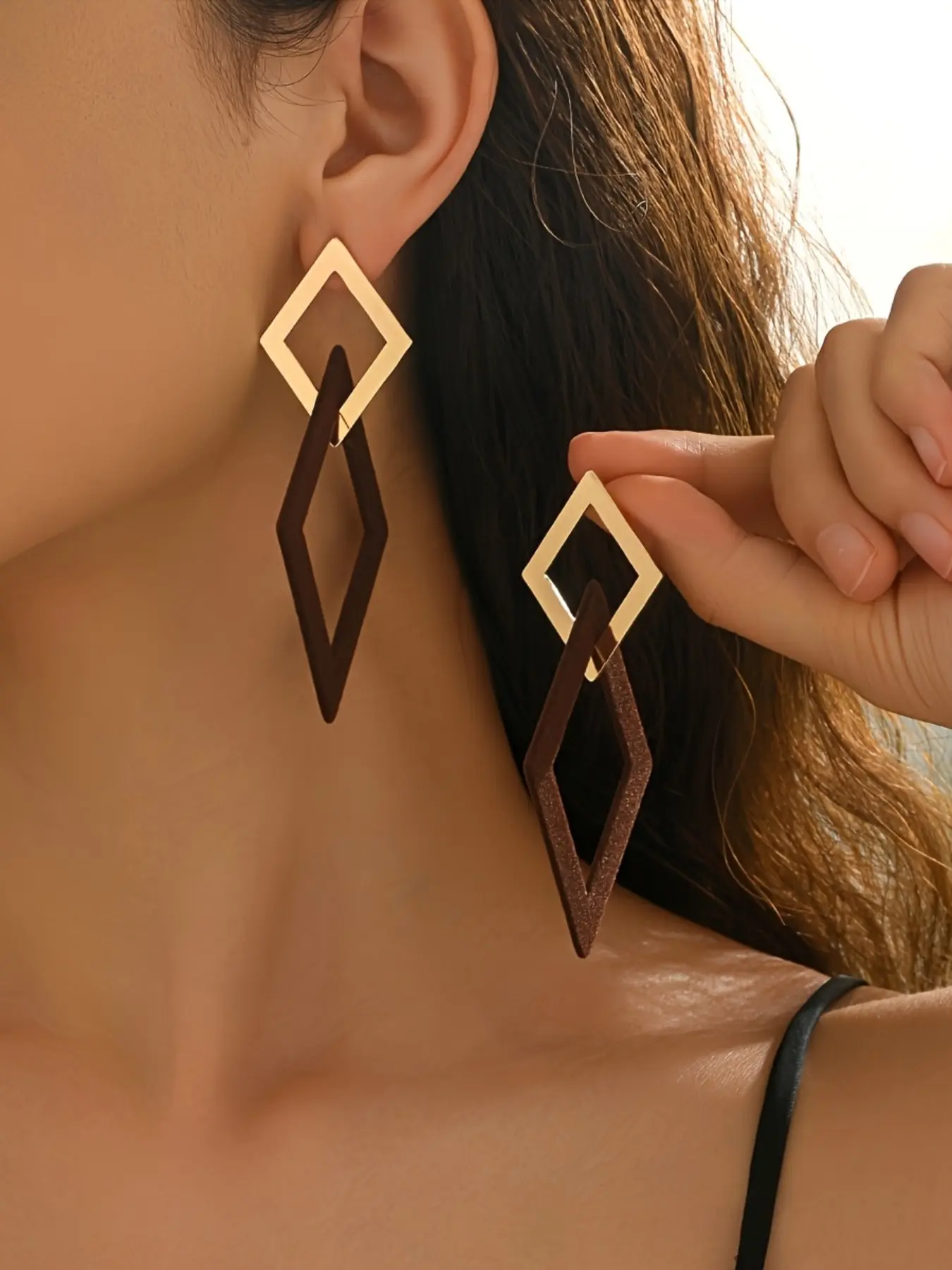 Vintage Geometric Double-Layer Plush Earrings, Bold Color Contrast, Perfect for Fall/winter, Daily Wear, Parties, Gifts for Birthdays, Chunky Statement Earrings