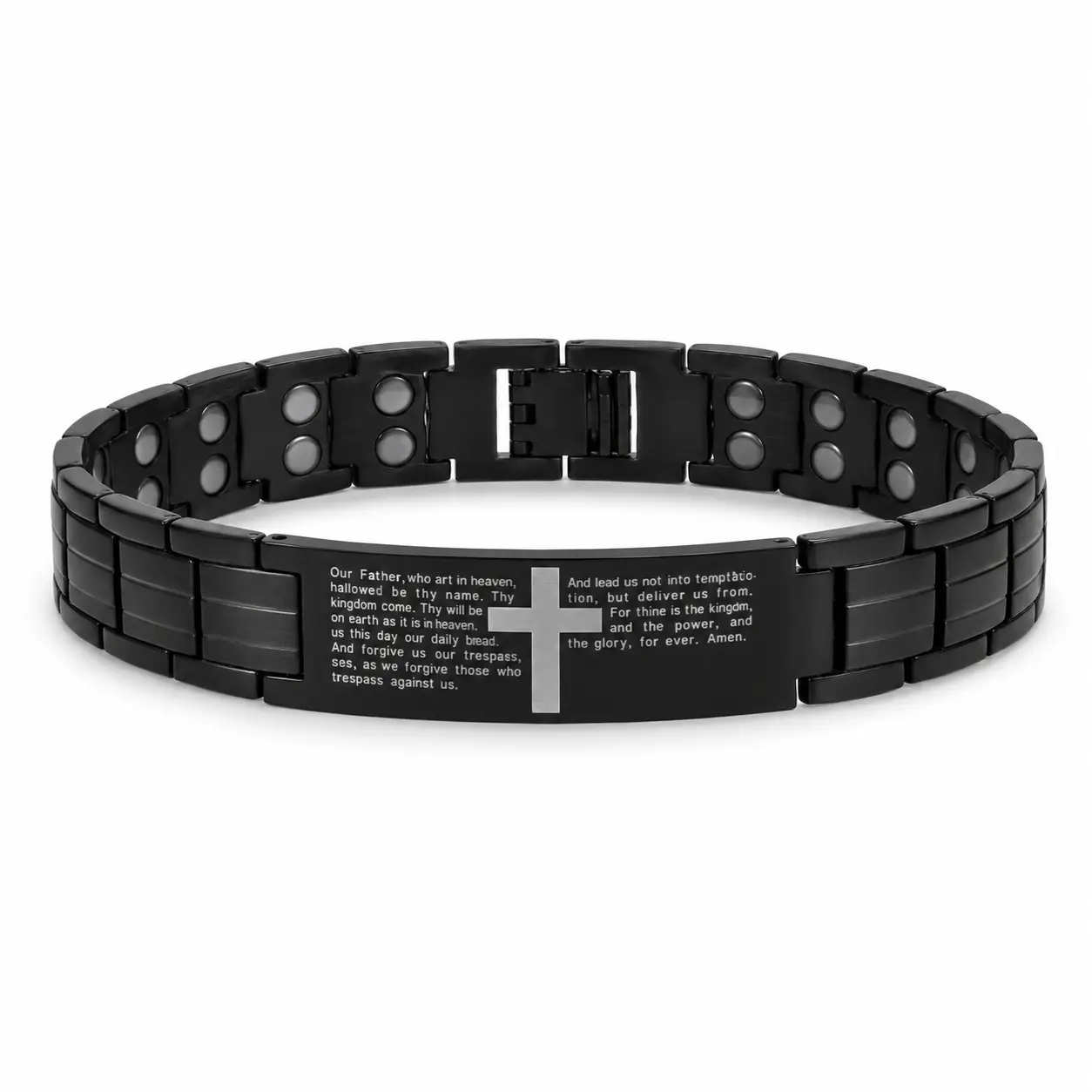 Mens Faith Cross Bible Verse Bracelet
