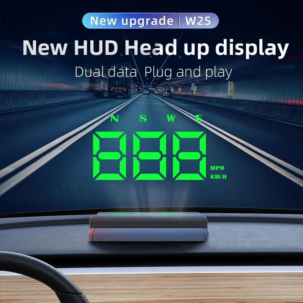 Windshield Speedometer Projector, Universal Car 3.5 Inch Hud, Car Gadgets, GPS Digital Speed, Compass Direction, Time, Speed Warning, Mileage, Driving Time