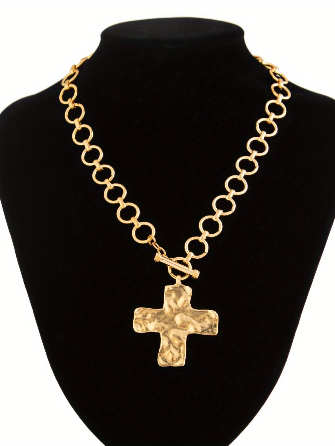 Fashion Cross Pendant Necklace, Vintage Necklace for Party, Daily Decor, Trendy All-match & Exquisite Jewelry for Birthday Gift, Chain Jewelry, Dainty Cross Necklace