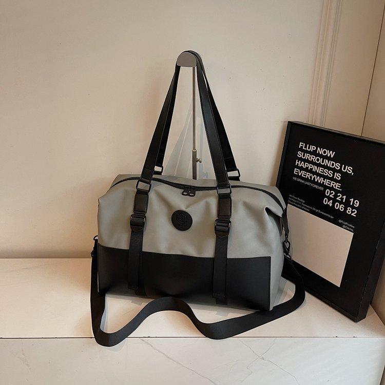 Portable travel bag with pull rod, unisex, lightweight sports yoga bag, crossbody casual carry-on storage bag