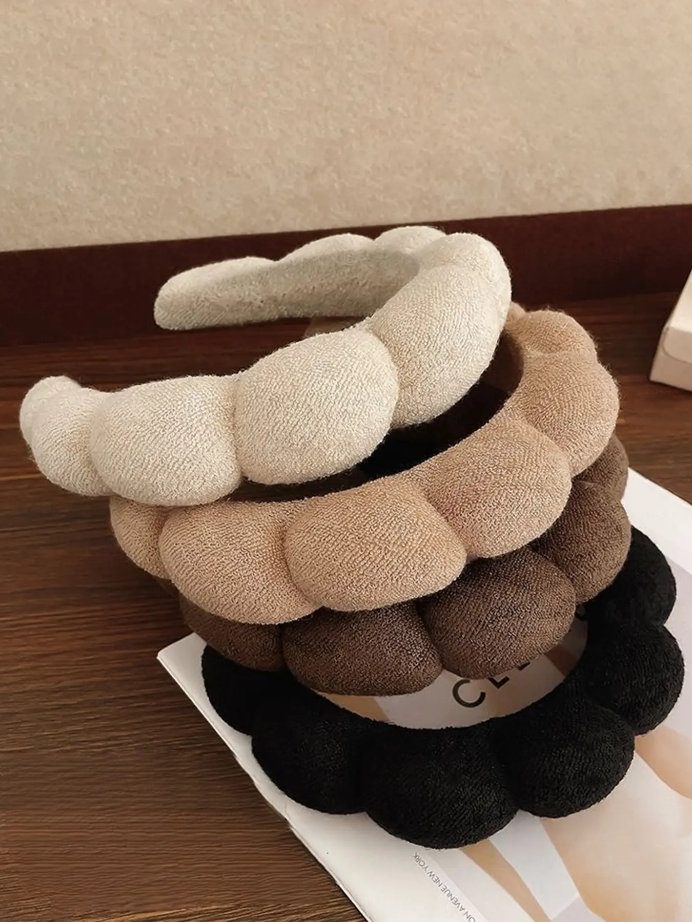 4 Pcs Wide Band Non-Slip Headbands, Sponge Cloud High Crown Hair Clips, Casual Plain Design, All Seasons Female Hair Accessories, Fashion Headband