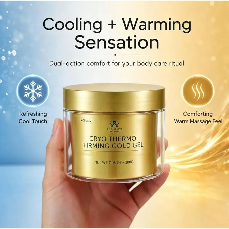 Cooling and Warming Firming Gold Gel - Skin Tightening Cellulite Cream for Body, Nano Gold & Hyaluronic Acid, Skin Tightening & Firming Gel for Belly Thigh Butt Arms, Smoothing & Moisturizing, 200g Moisturizers
