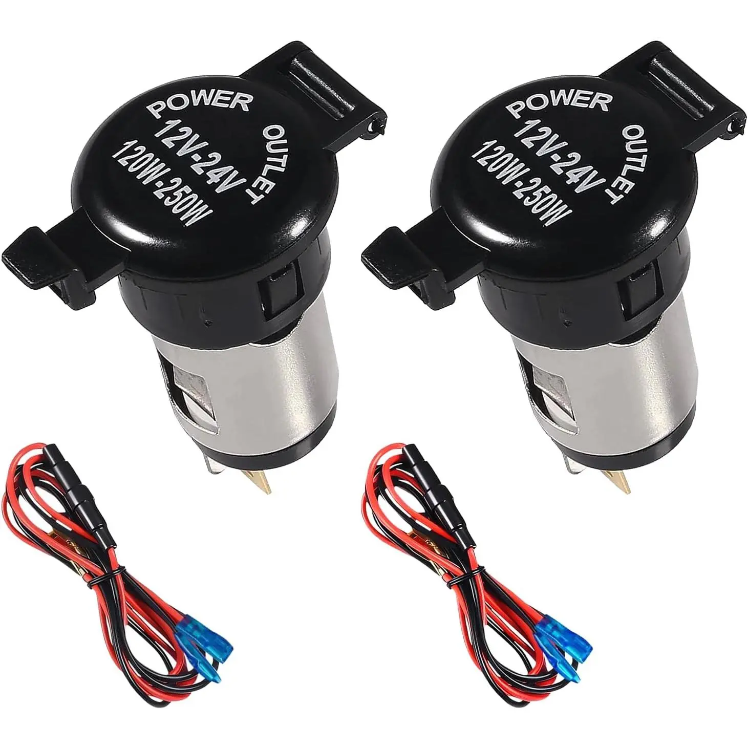 Car Cigarette Lighter Socket, 12V Cigarette Lighter Adapter, 2Set