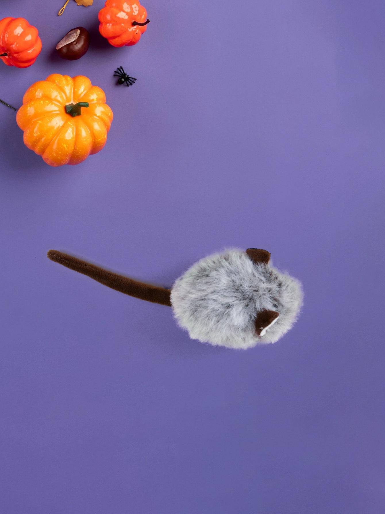 Gray realistic and funny mini plush mouse toy for daily play, a self-entertaining pet toy for cats