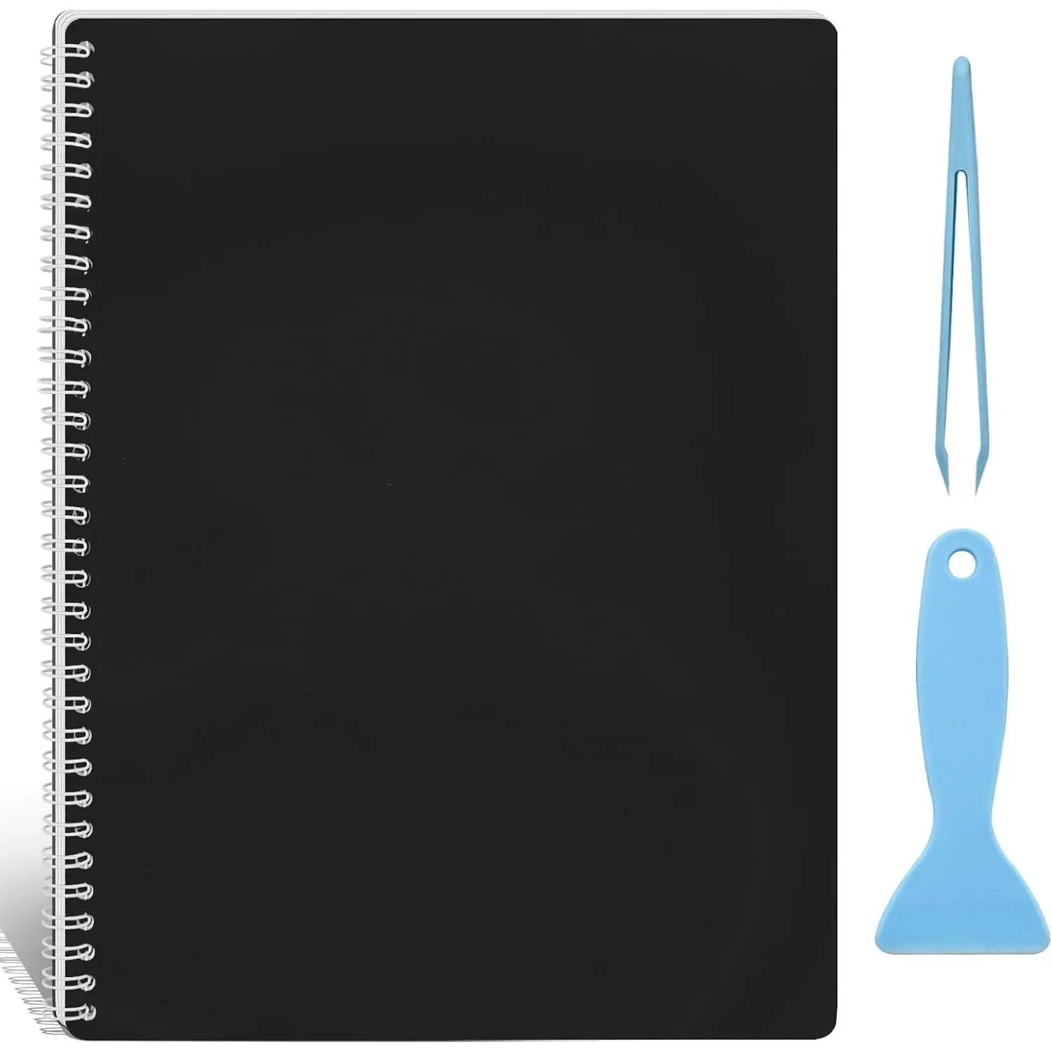 Large  Sticker Book Collecting Album 8.5×11 Inch Sticker Collection Storage Book with 40 Sheets Blank Release Paper, Restickable Stickers Organizer Notebook with Tools (Black)