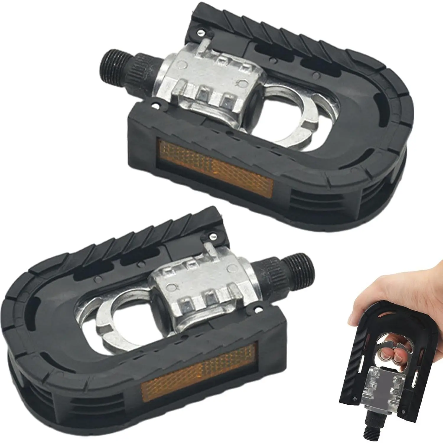 Folding   Pedals for Ebike with Reflective Strips Wide Flat Pedals, Urban Cycling Pedals