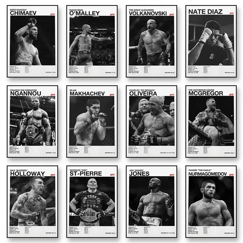 Boxing Fighting Star Canvas Wall Art Print Poster MMA Decorative Painting Home Decor Boxing Lover Gift mma fight poster boxing wall poster sports tribute poster boxing poster boxing themed poster