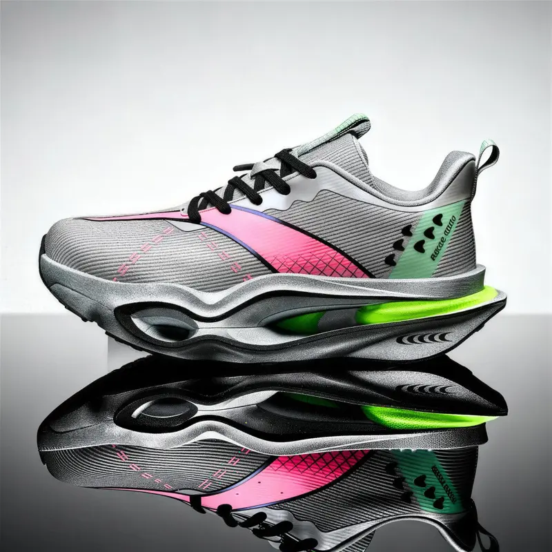 BDHJYDB Parent-Child Matching Lace-Up Running Shoes, All-Seasons Outdoor Sports Shoes with Polyurethane Anti-Slip Sole, Breathable, Shock-Absorbing, Lightweight, Resilient