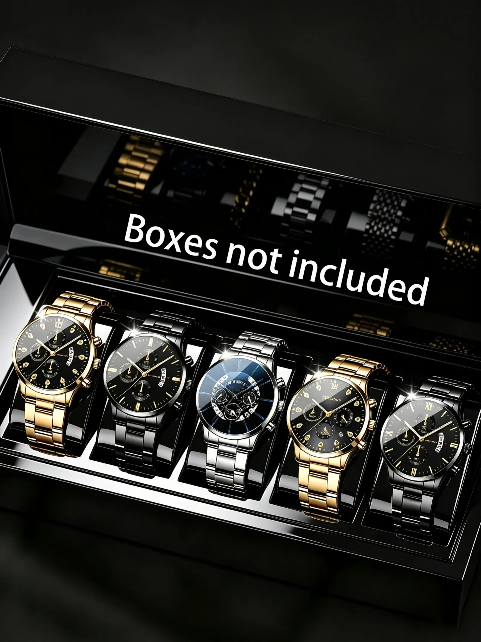 5pcs Men's Business Fashion Sport Watch Set, Elegant Analog Round Face, Casual Style, Perfect Gift for Holidays, All Seasons Wear