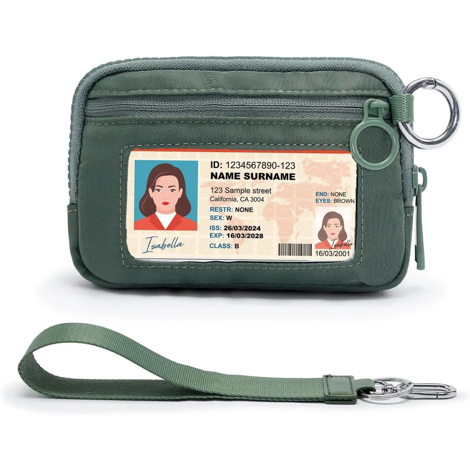 The  Wallet for Women Mini Zip Card Case with Clear ID Window Zipper  Purse Lightweight Portable  Wallet