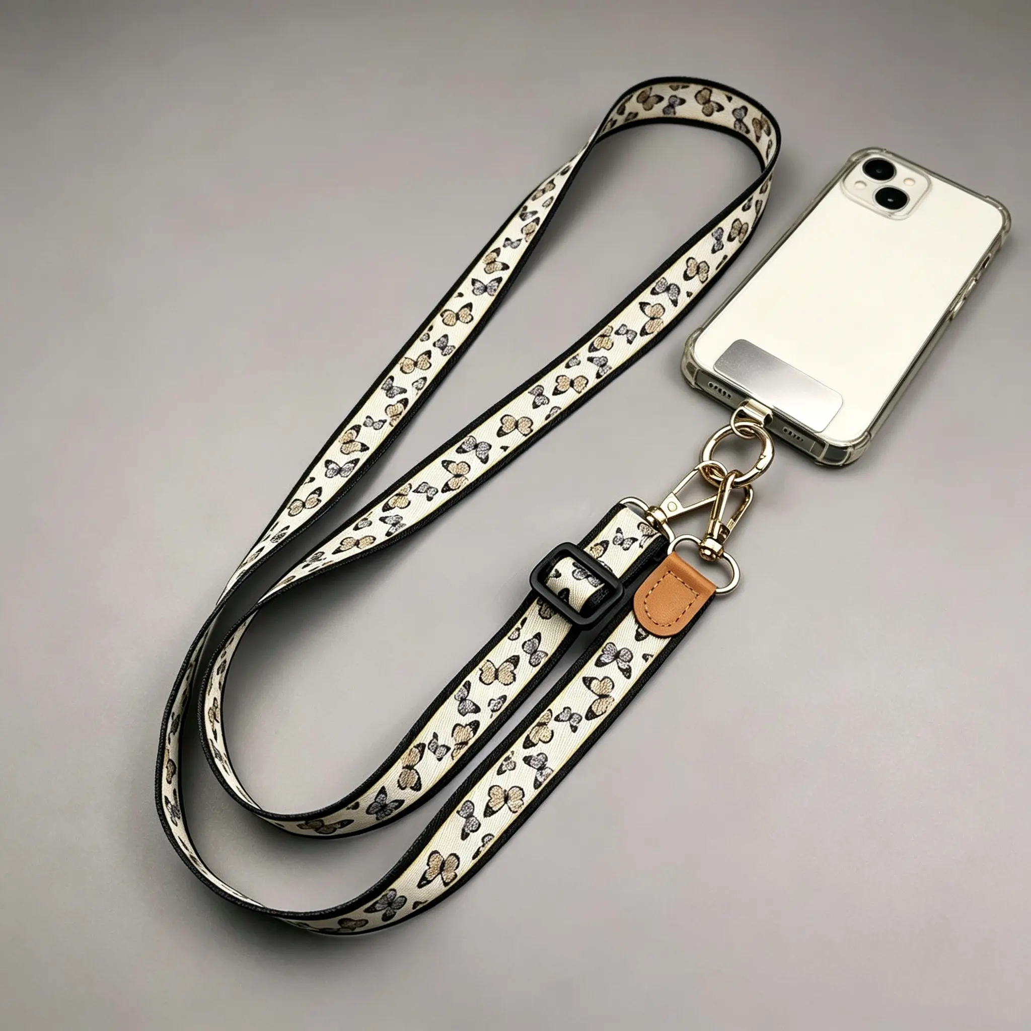 Adjustable Crossbody Phone Lanyard, Simple Style Neck Strap, Anti-Loss Phone Case Strap with Universal Metal Clip, 1 Piece