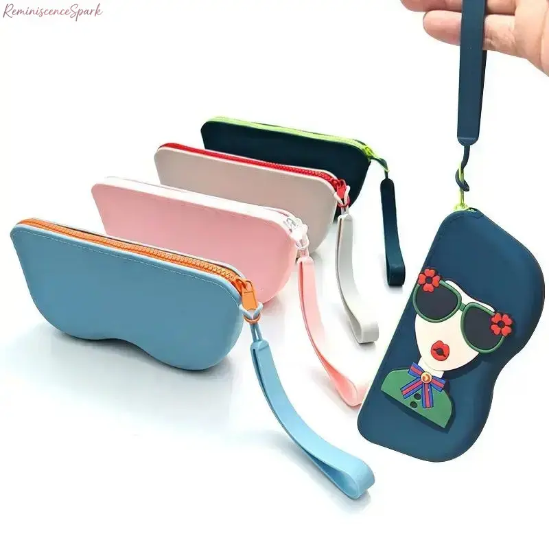 Unisex Neutral Artistic Design Eyeglass Storage Case for Art Creators - Foldable Waterproof Sunglasses Pouch, Portable Lightweight Clip Holder, Compact Protector for Casual Outdoor Strolls, Travel