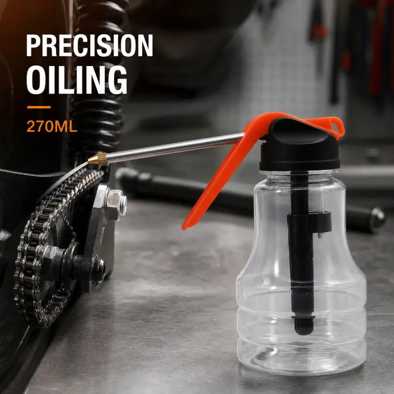 High-pressure transparent oil can that adopts pump design, multi-functional equipment tool used as lubricator and grease gun
