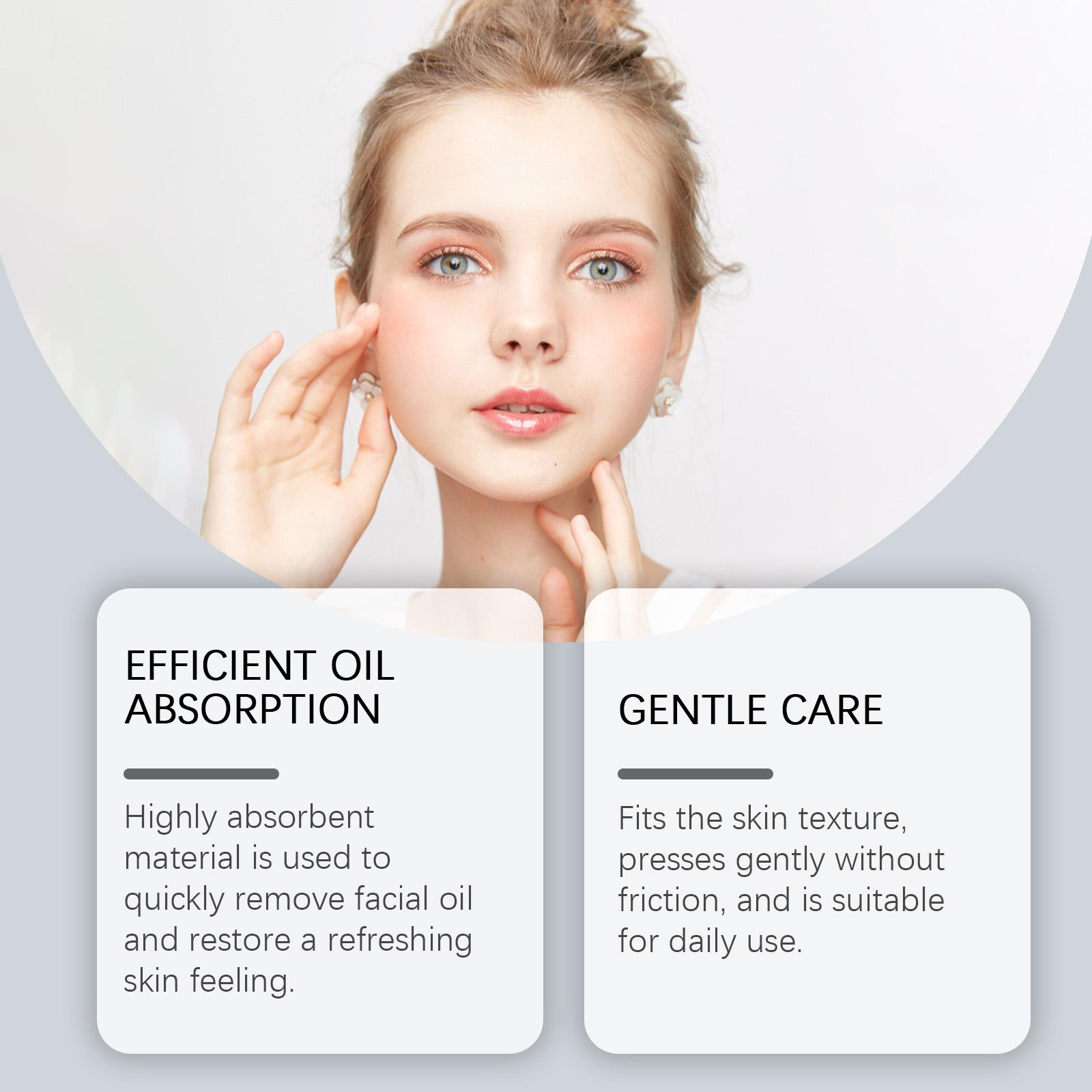 OUHOE Oil Blotting Sheets (Carbon Black), Cellulose & Kaolin Dual Oil Control + Carbon Black Deep Purification, Matte Finish, Vitamin E Antioxidant, Makeup-Friendly No Powder Removal for Oily Skin