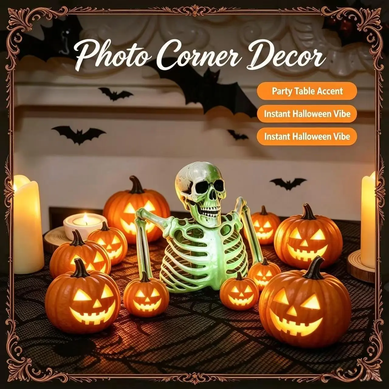 Halloween Half Skeleton Decoration, Party Scene Setup, Desktop Ornament, Realistic Human Skeleton Model, 1 Piece